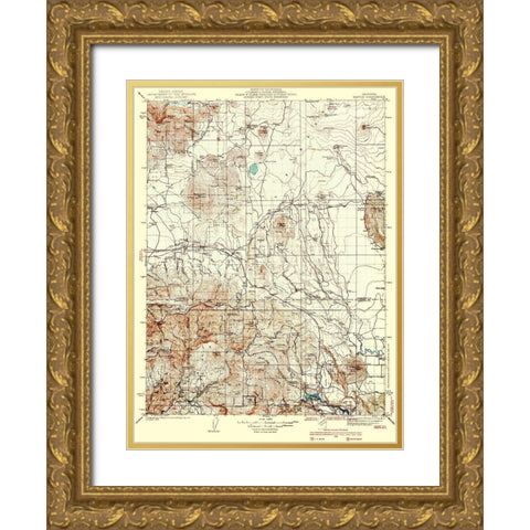 Bartle California Quad - USGS 1939 Gold Ornate Wood Framed Art Print with Double Matting by USGS