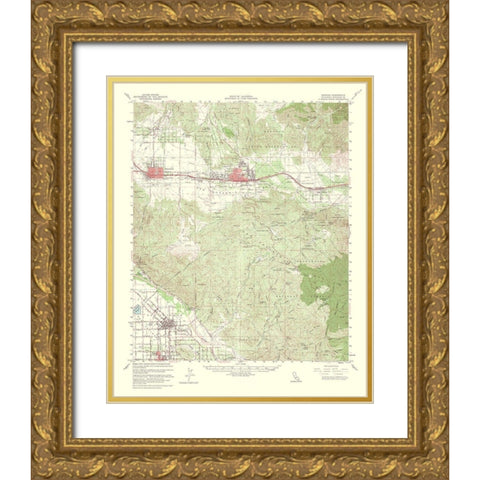 Banning California Quad - USGS 1964 Gold Ornate Wood Framed Art Print with Double Matting by USGS