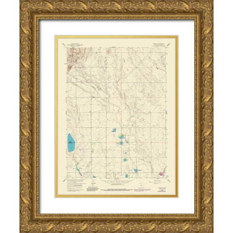 Buckeye Colorado Quad - USGS 1978 Gold Ornate Wood Framed Art Print with Double Matting by USGS