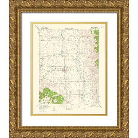 Bishop California Quad - USGS 1963 Gold Ornate Wood Framed Art Print with Double Matting by USGS