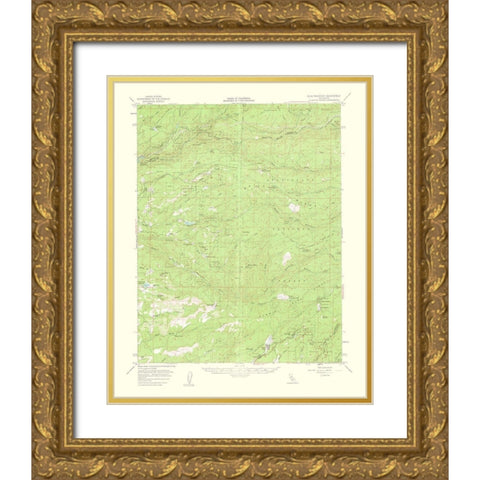 Blue Mountain California Quad - USGS 1963 Gold Ornate Wood Framed Art Print with Double Matting by USGS
