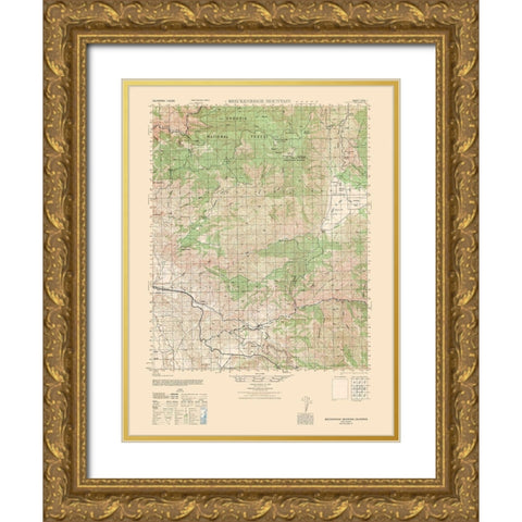 Breckenridge Mountain Sheet - US Army 1943 Gold Ornate Wood Framed Art Print with Double Matting by US Army
