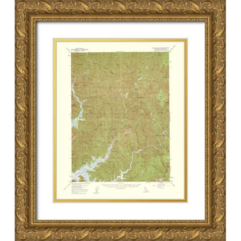 Bollibokka Mountain California Quad - USGS 1959 Gold Ornate Wood Framed Art Print with Double Matting by USGS