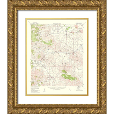 Borrego California Quad - USGS 1961 Gold Ornate Wood Framed Art Print with Double Matting by USGS