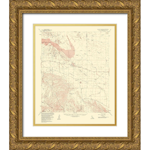 Borrego Mountain California Quad - USGS 1961 Gold Ornate Wood Framed Art Print with Double Matting by USGS