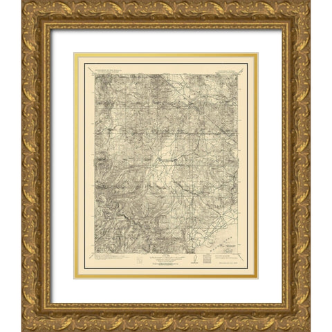 Bridgeport California Nevada Quad - USGS 1911 Gold Ornate Wood Framed Art Print with Double Matting by USGS