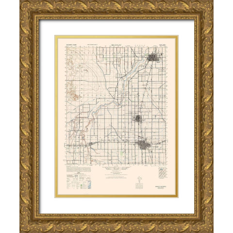 Brawley Sheet - US Army  1944 Gold Ornate Wood Framed Art Print with Double Matting by US Army