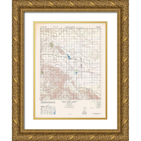 Barrel Spring Sheet - US Army  1942 Gold Ornate Wood Framed Art Print with Double Matting by US Army