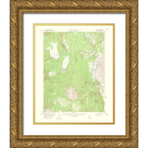 Burney California Quad - USGS 1964 Gold Ornate Wood Framed Art Print with Double Matting by USGS