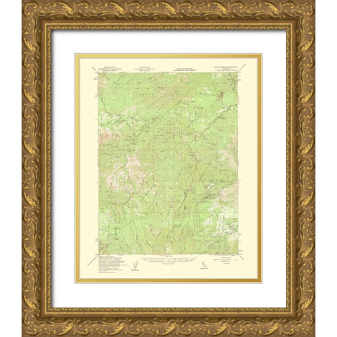 Butte Meadows California Quad - USGS 1963 Gold Ornate Wood Framed Art Print with Double Matting by USGS