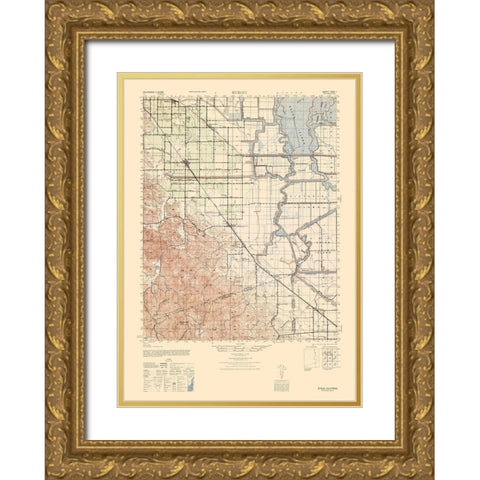 Byron Sheet - US Army  1943 Gold Ornate Wood Framed Art Print with Double Matting by US Army