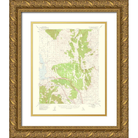 Casa Diablo Mountain California Quad - USGS 1961 Gold Ornate Wood Framed Art Print with Double Matting by USGS