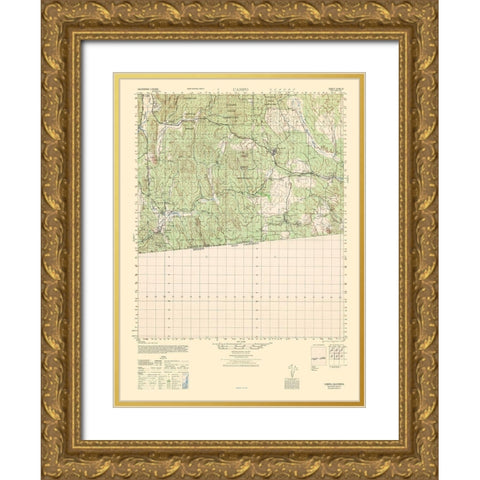 Campo Sheet - US Army  1942 Gold Ornate Wood Framed Art Print with Double Matting by US Army