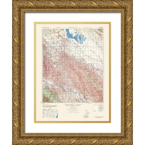 Caliente Mountain Sheet - US Army 1943 Gold Ornate Wood Framed Art Print with Double Matting by US Army