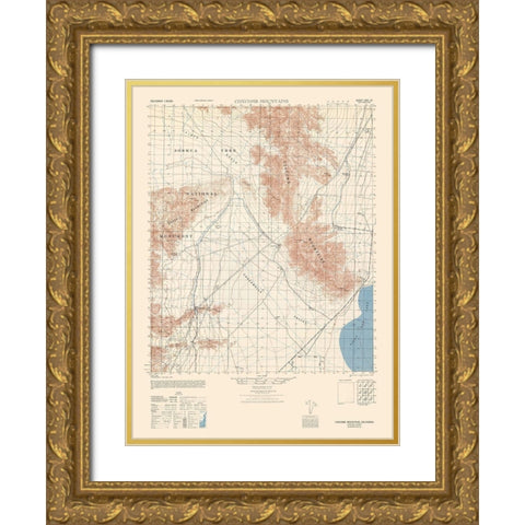 Coxcomb Mountains Sheet - US Army  1944 Gold Ornate Wood Framed Art Print with Double Matting by US Army