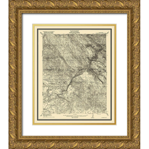 Copperopolis California Quad - USGS 1916 Gold Ornate Wood Framed Art Print with Double Matting by USGS