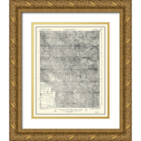 Covelo California Quad - USGS 1926 Gold Ornate Wood Framed Art Print with Double Matting by USGS