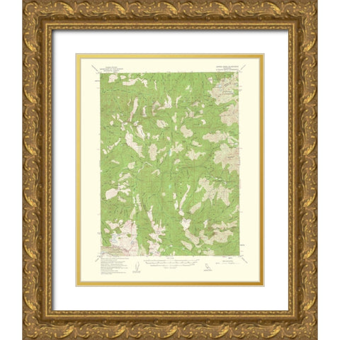 Coffee Creek California Quad - USGS 1960 Gold Ornate Wood Framed Art Print with Double Matting by USGS