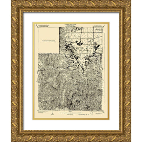 Dry Canyon California Quad - USGS 1932 Gold Ornate Wood Framed Art Print with Double Matting by USGS