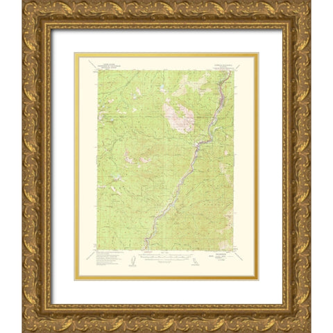 Dunsmuir California Quad - USGS 1960 Gold Ornate Wood Framed Art Print with Double Matting by USGS
