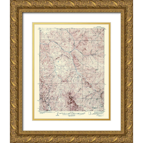 Eden Valley California Quad - USGS 1928 Gold Ornate Wood Framed Art Print with Double Matting by USGS