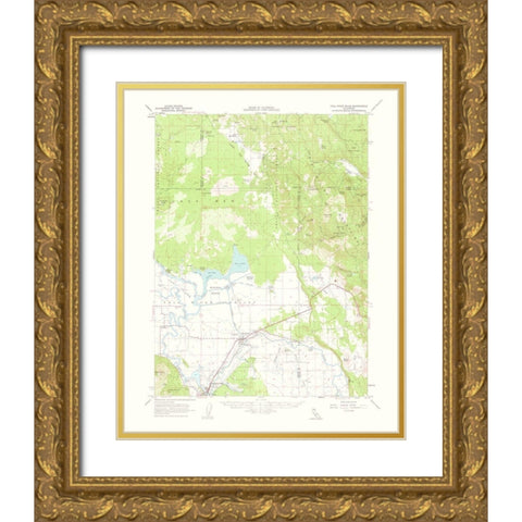 Fall River Mills California Quad - USGS 1963 Gold Ornate Wood Framed Art Print with Double Matting by USGS