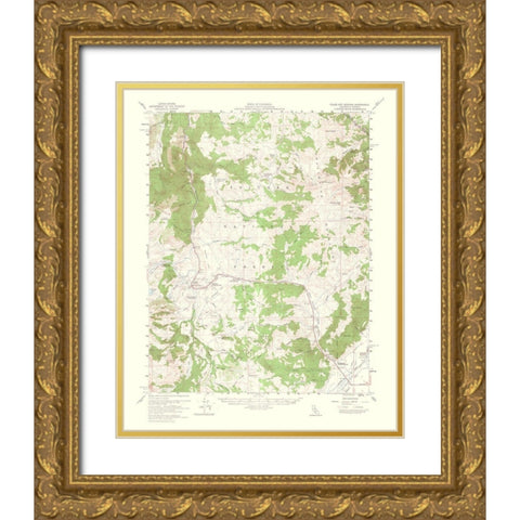 Fales Hot Springs California Quad - USGS 1964 Gold Ornate Wood Framed Art Print with Double Matting by USGS