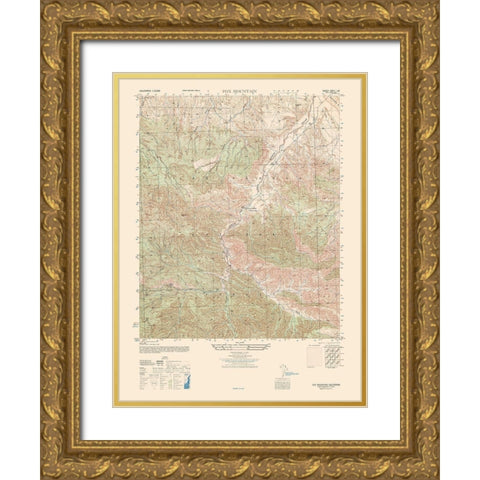 Fox Mountain Sheet - US Army 1944 Gold Ornate Wood Framed Art Print with Double Matting by US Army