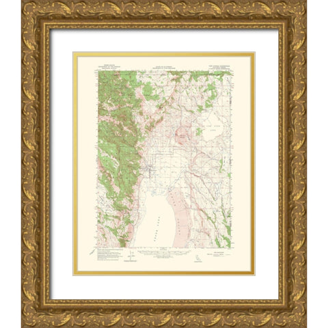 Fort Bidwell California Oregon Quad - USGS 1964 Gold Ornate Wood Framed Art Print with Double Matting by USGS