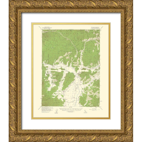 Fort Jones California Quad - USGS 1961 Gold Ornate Wood Framed Art Print with Double Matting by USGS
