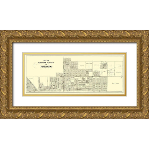 Fresno, Northern California Landowner - Thomas Gold Ornate Wood Framed Art Print with Double Matting by Thomas