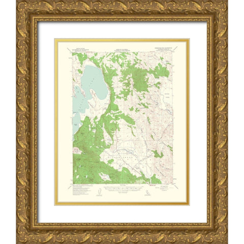 Fredonyer Peak California Quad - USGS 1963 Gold Ornate Wood Framed Art Print with Double Matting by USGS