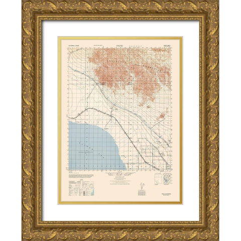 Frink Sheet - US Army 1944 Gold Ornate Wood Framed Art Print with Double Matting by US Army