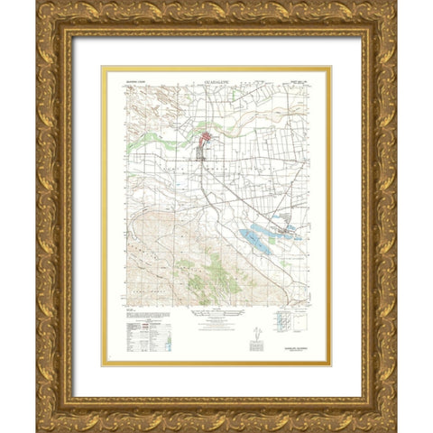 Guadalupe Sheet - US Army 1947 Gold Ornate Wood Framed Art Print with Double Matting by US Army