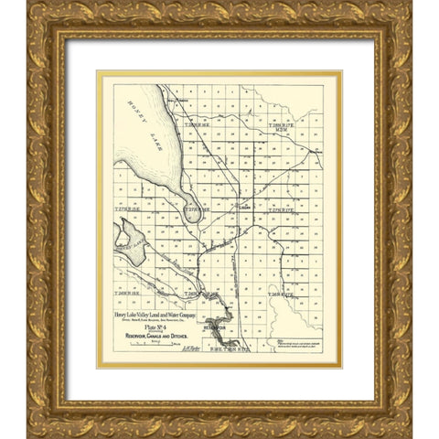 Honey Lake - Taylor 1891 Gold Ornate Wood Framed Art Print with Double Matting by Taylor