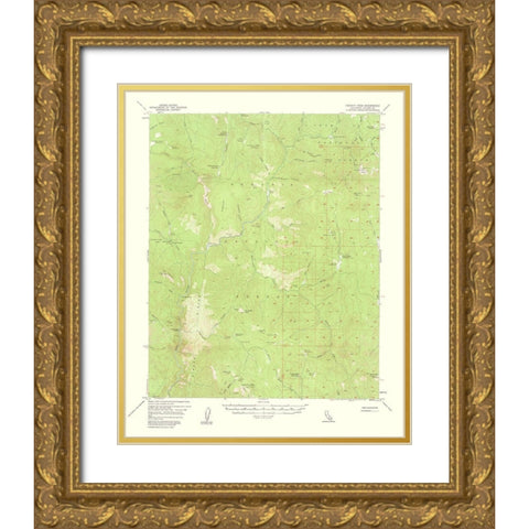 Hockett Peak California Quad - USGS 1962 Gold Ornate Wood Framed Art Print with Double Matting by USGS