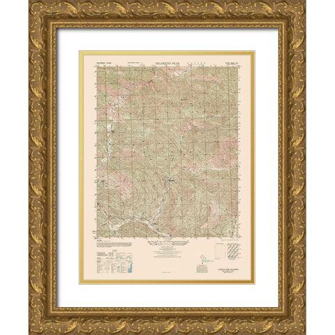 Hildreth Peak Sheet - US Army 1942 Gold Ornate Wood Framed Art Print with Double Matting by US Army