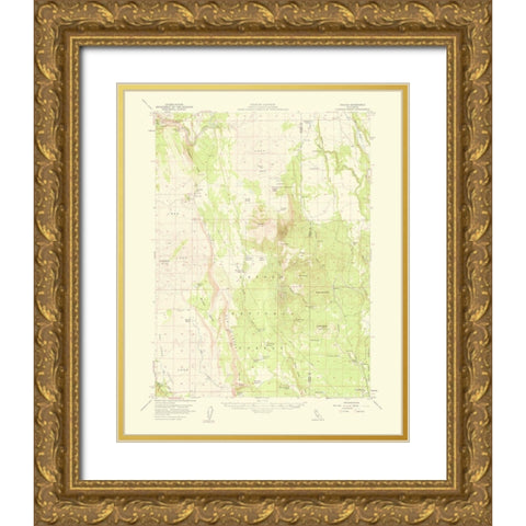 Jellico California Quad - USGS 1959 Gold Ornate Wood Framed Art Print with Double Matting by USGS