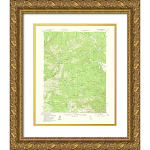 Jonesville California Quad - USGS 1963 Gold Ornate Wood Framed Art Print with Double Matting by USGS
