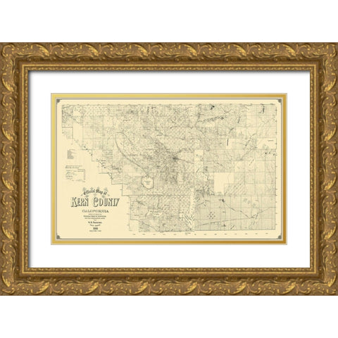 Kern California Landowner - Macmurdo 1892 Gold Ornate Wood Framed Art Print with Double Matting by Macmurdo