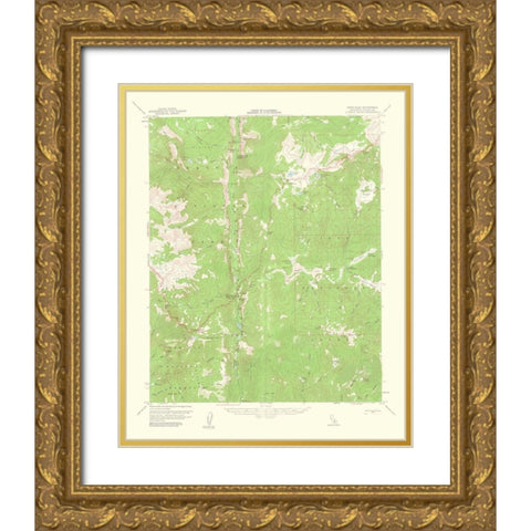 Kern Peak California Quad - USGS 1963 Gold Ornate Wood Framed Art Print with Double Matting by USGS