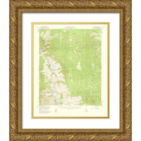 Kernville California Quad - USGS 1960 Gold Ornate Wood Framed Art Print with Double Matting by USGS