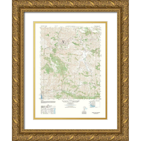 Lompoc Hills Sheet - US Army 1947 Gold Ornate Wood Framed Art Print with Double Matting by US Army
