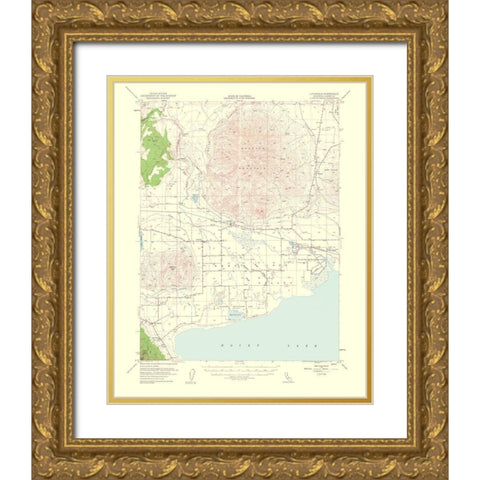 Litchfield California Quad - USGS 1954 Gold Ornate Wood Framed Art Print with Double Matting by USGS