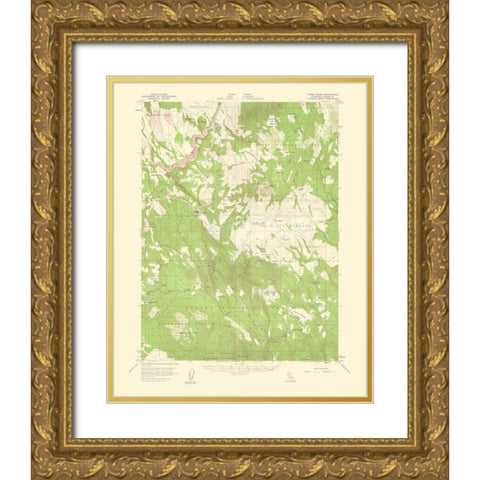 Little Valley California Quad - USGS 1959 Gold Ornate Wood Framed Art Print with Double Matting by USGS