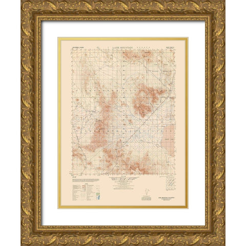 Lane Mountain Sheet - US Army 1948 Gold Ornate Wood Framed Art Print with Double Matting by US Army