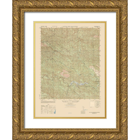 Little Pine Mountain Sheet - US Army 1944 Gold Ornate Wood Framed Art Print with Double Matting by US Army