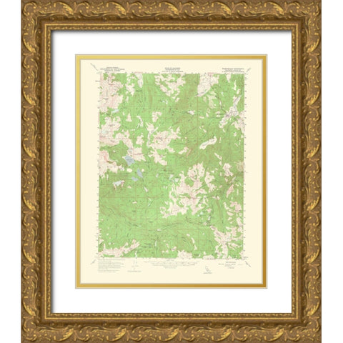 Markleeville California Quad - USGS 1964 Gold Ornate Wood Framed Art Print with Double Matting by USGS
