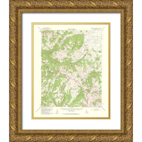 Matterhorn Peak California Quad - USGS 1963 Gold Ornate Wood Framed Art Print with Double Matting by USGS