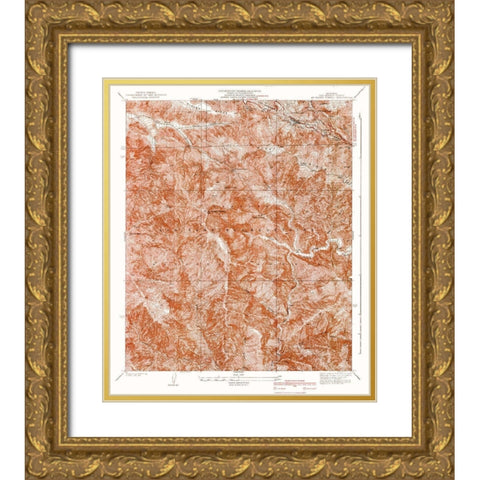 Mt Baden Powell California Quad - USGS 1940 Gold Ornate Wood Framed Art Print with Double Matting by USGS